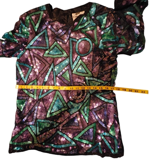 Gorgeous Sequins Joan Leslie Evenings Blouse-Size Medium - Picture 14 of 16